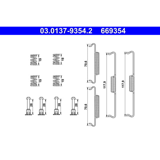 03.0137-9354.2 Accessory Kit, parking brake shoes