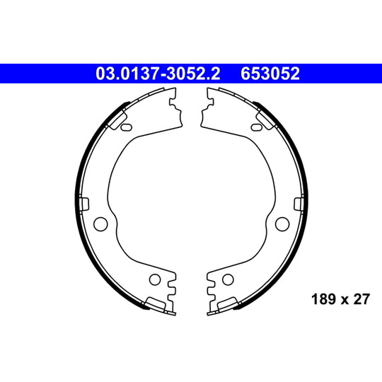 03.0137-3052.2 Brake Shoe Set, parking brake