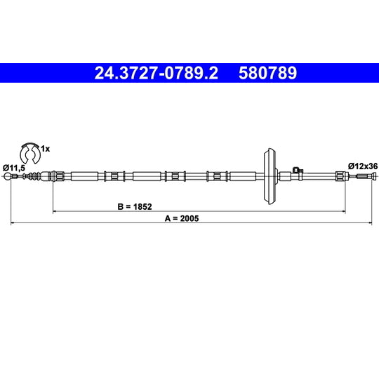 24.3727-0789.2 Cable, parking brake