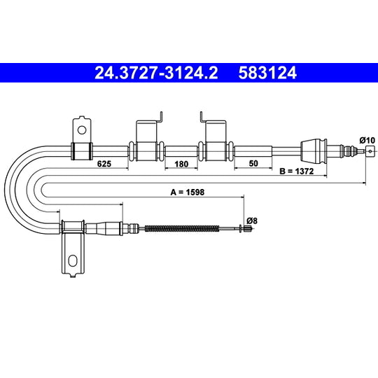 24.3727-3124.2 Cable, parking brake
