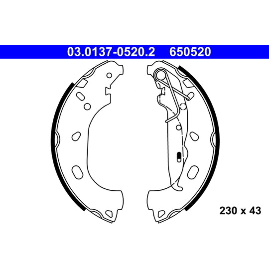 03.0137-0520.2 Brake Shoe Set