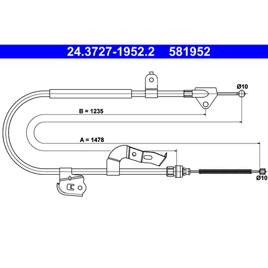 24.3727-1952.2 Cable, parking brake