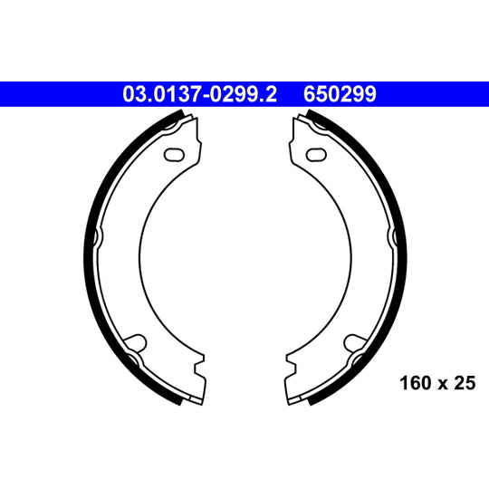 03.0137-0299.2 Brake Shoe Set, parking brake
