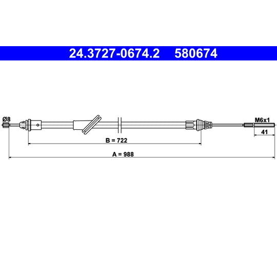 24.3727-0674.2 Cable, parking brake