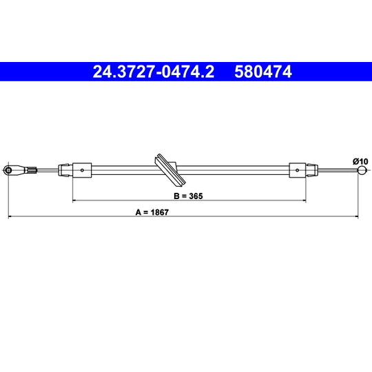24.3727-0474.2 Cable, parking brake
