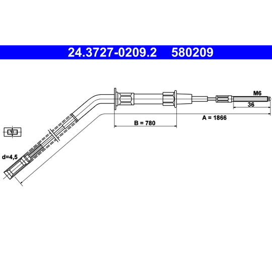 24.3727-0209.2 Cable, parking brake