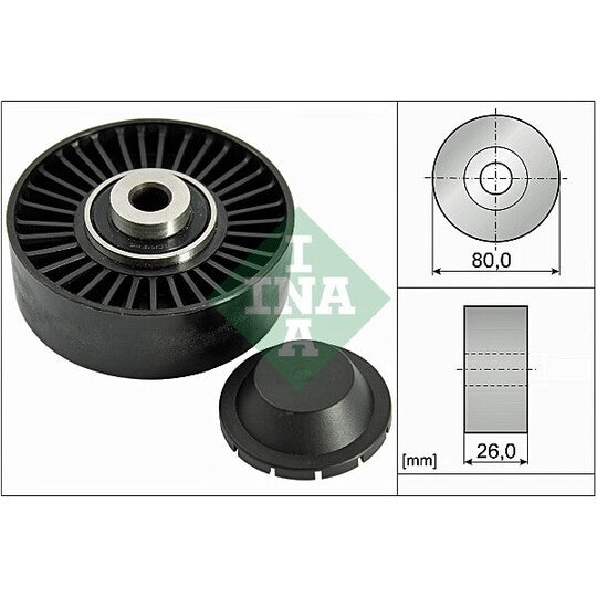 532 0370 20 Deflection/Guide Pulley, v-ribbed belt
