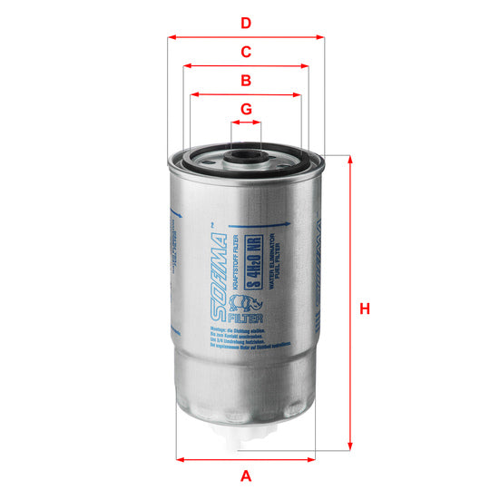 S 4H2O NR Fuel filter