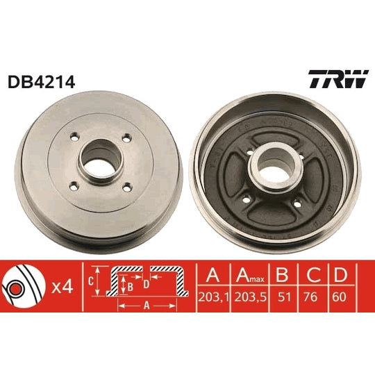 DB4214 Brake Drum
