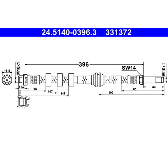 24.5140-0396.3 Brake Hose
