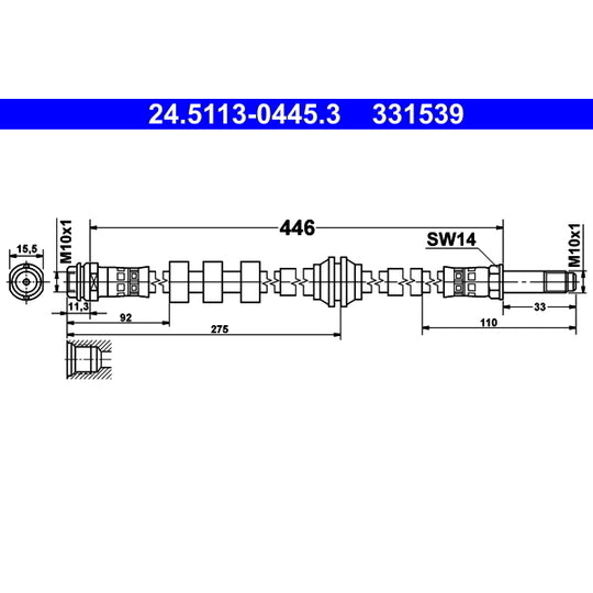 24.5113-0445.3 Brake Hose