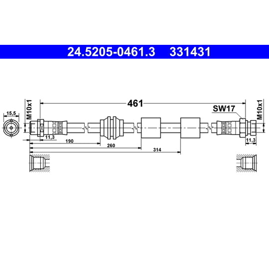 24.5205-0461.3 Brake Hose