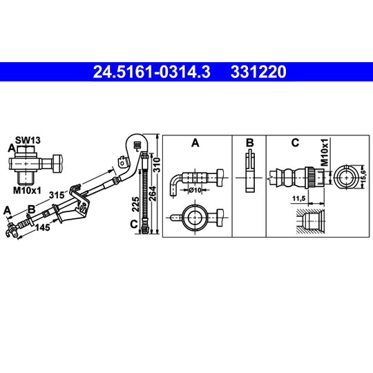 24.5161-0314.3 Brake Hose