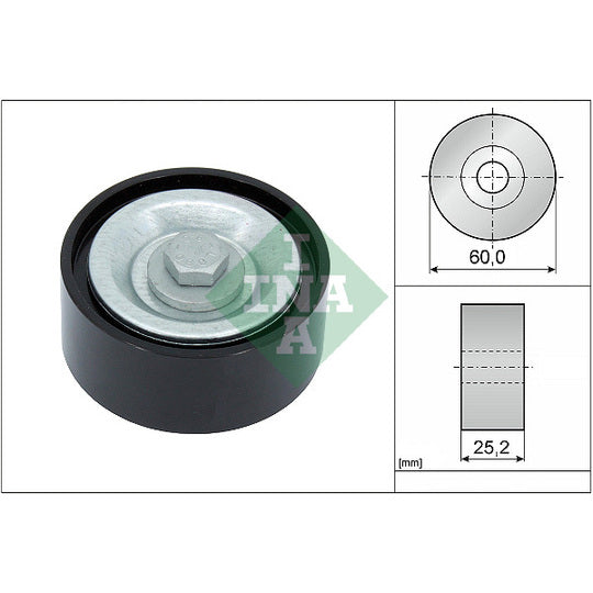 532 0715 10 Deflection/Guide Pulley, v-ribbed belt