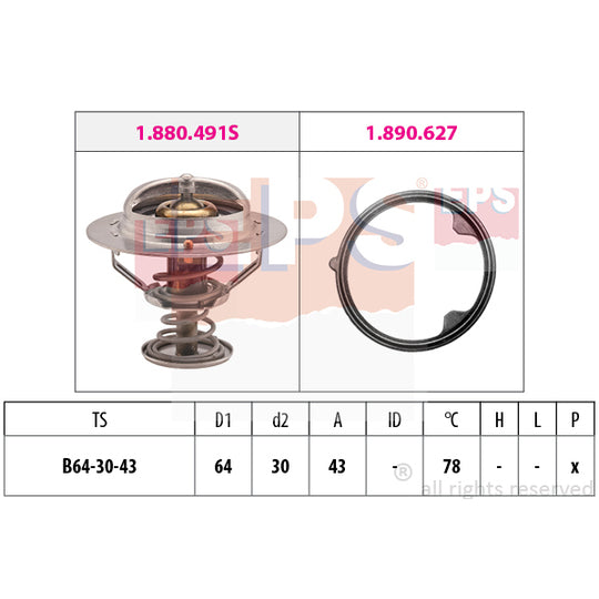 1.880.491 Thermostat, coolant