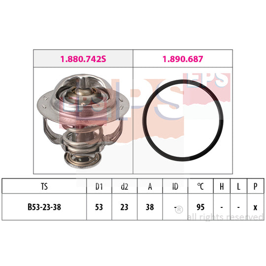 1.880.742 Thermostat, coolant