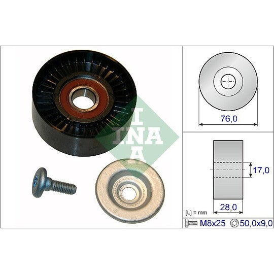 532 0648 10 Deflection/Guide Pulley, v-ribbed belt