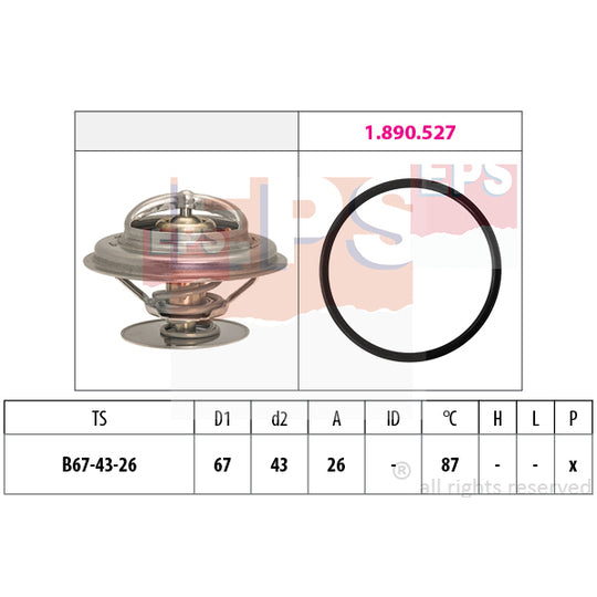 1.880.385 Thermostat, coolant