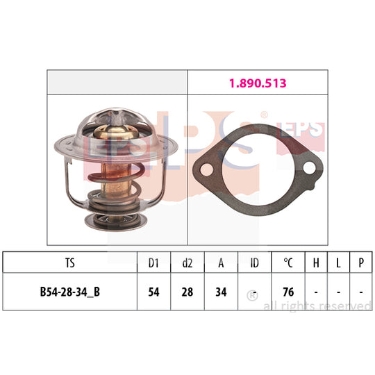 1.880.521 Thermostat, coolant