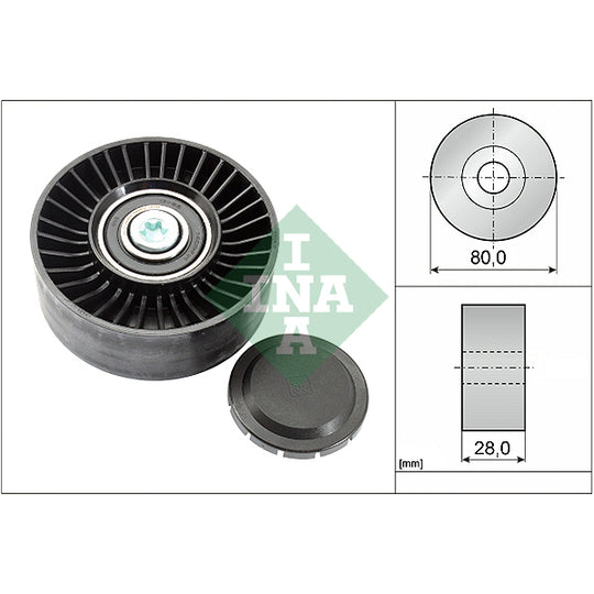532 0515 10 Deflection/Guide Pulley, v-ribbed belt