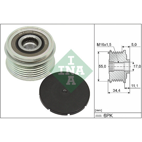 535 0357 10 Alternator Freewheel Clutch