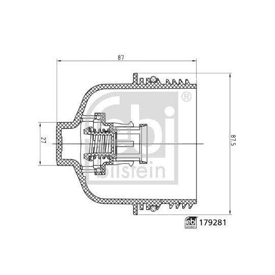 179281 Cap, oil filter housing