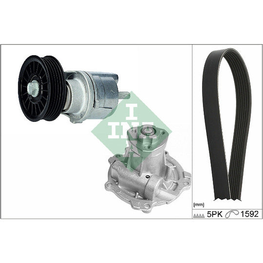 529 0161 31 Water Pump + V-Ribbed Belt Set