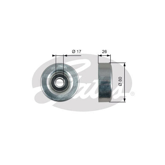 T36424 Deflection/Guide Pulley, v-ribbed belt