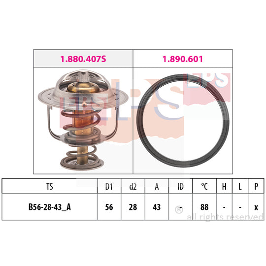1.880.408 Thermostat, coolant