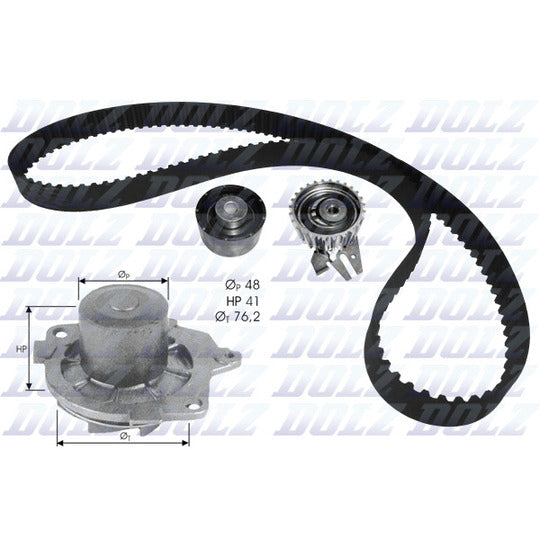KD114 Water Pump & Timing Belt Set