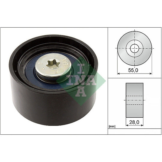 532 0556 10 Deflection/Guide Pulley, v-ribbed belt