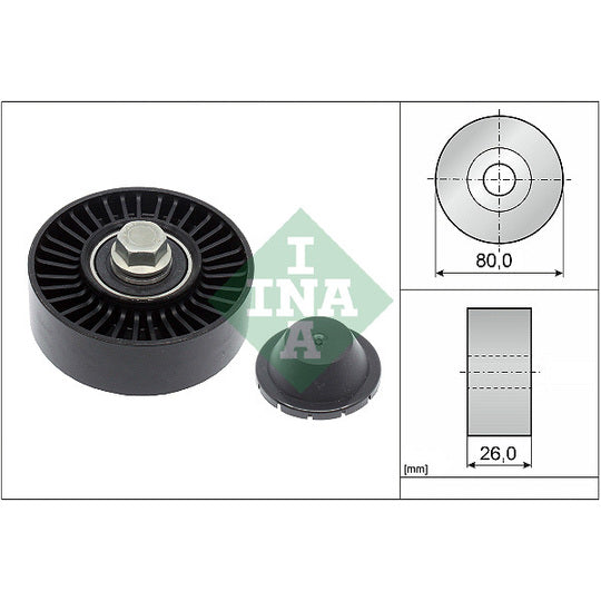532 0512 10 Deflection/Guide Pulley, v-ribbed belt