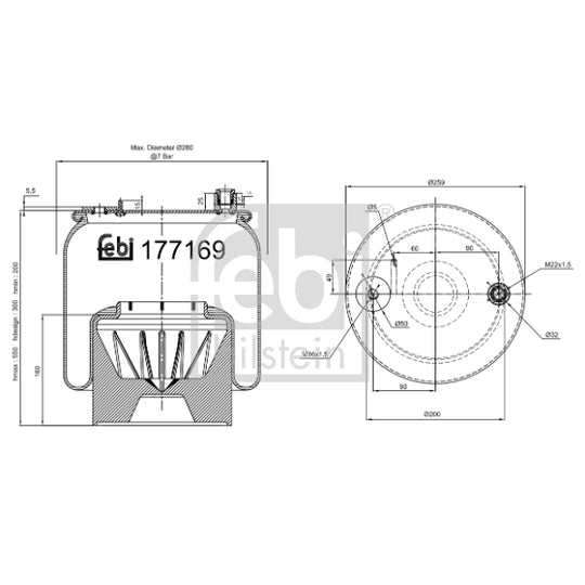 177169 Bellow, air suspension