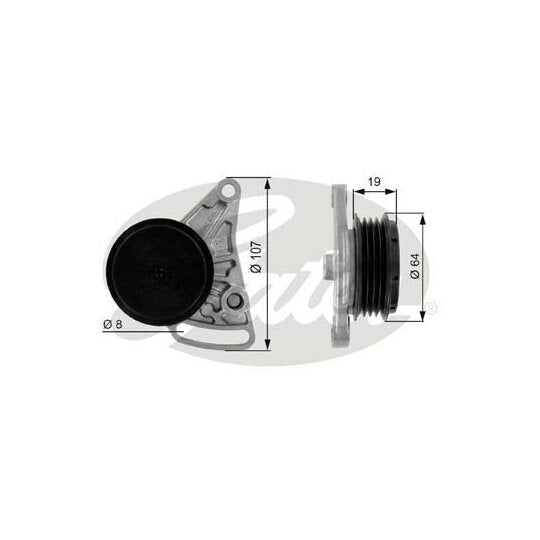 T38068 Tensioner Pulley, v-ribbed belt