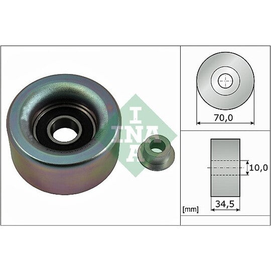 532 0590 10 Deflection/Guide Pulley, v-ribbed belt
