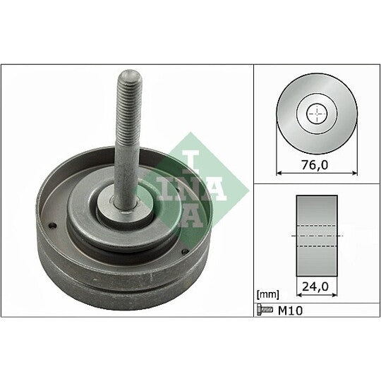 532 0500 10 Deflection/Guide Pulley, v-ribbed belt