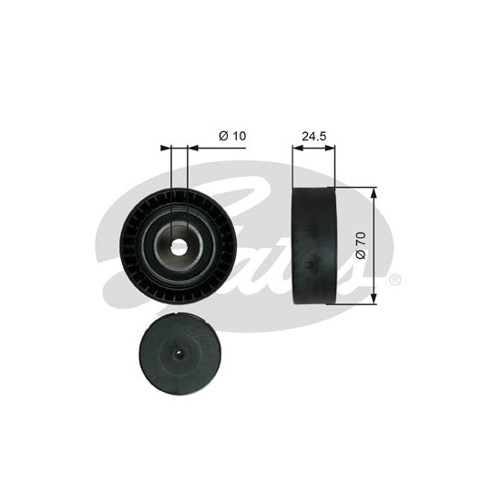T38071 Deflection/Guide Pulley, v-ribbed belt