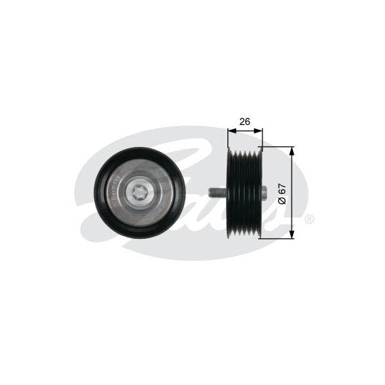 T36438 Deflection/Guide Pulley, v-ribbed belt
