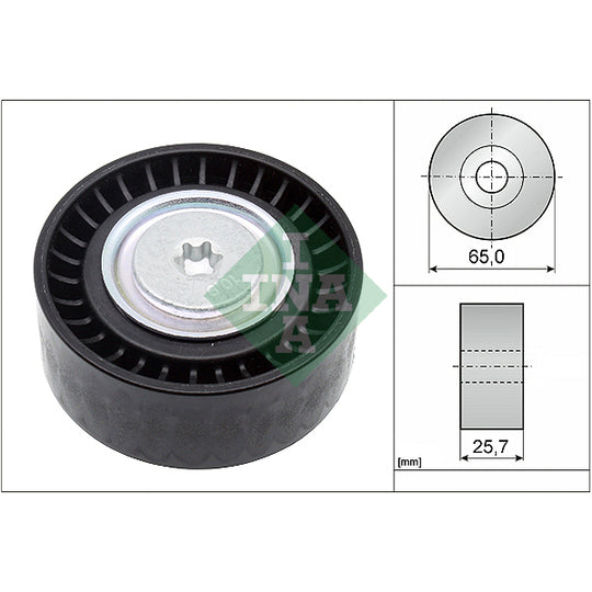 532 0907 10 Deflection/Guide Pulley, v-ribbed belt