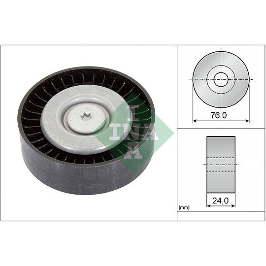 532 0558 10 Deflection/Guide Pulley, v-ribbed belt