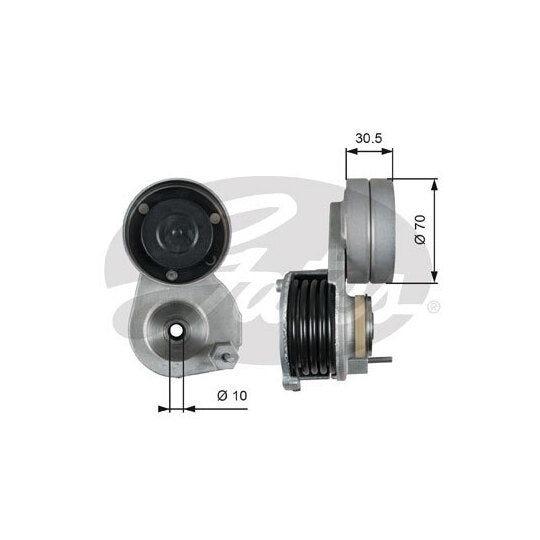 T38664 Belt Tensioner, v-ribbed belt
