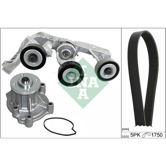 529 0081 31 Water Pump + V-Ribbed Belt Set