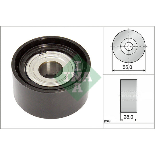 532 0853 10 Deflection/Guide Pulley, v-ribbed belt