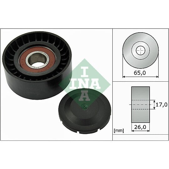 532 0557 10 Deflection/Guide Pulley, v-ribbed belt