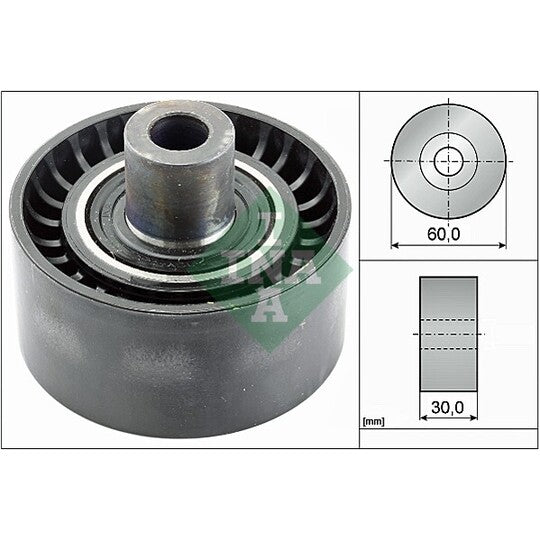 532 0538 10 Deflection/Guide Pulley, v-ribbed belt