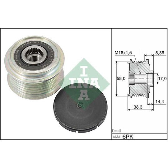 535 0296 10 Alternator Freewheel Clutch