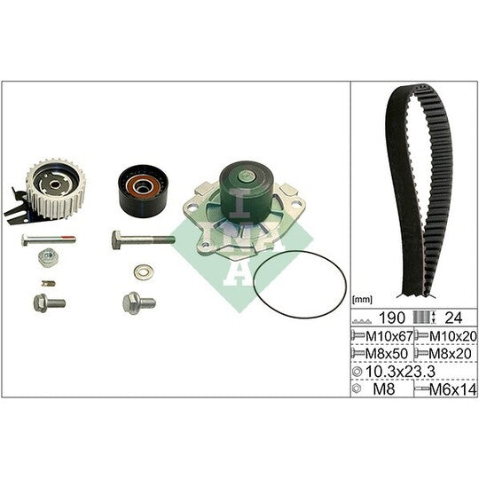 530 0624 30 Water Pump & Timing Belt Set