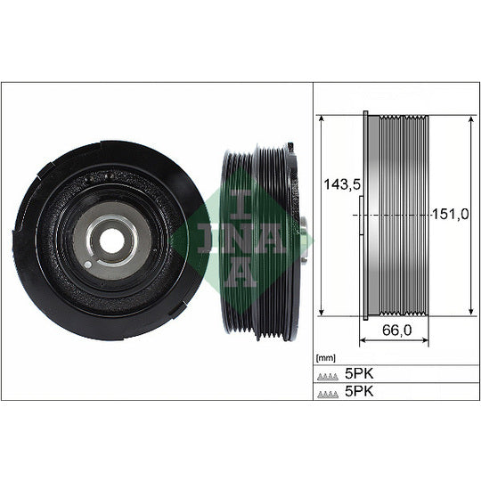 544 0069 10 Belt Pulley, crankshaft