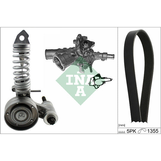 529 0297 31 Water Pump + V-Ribbed Belt Set
