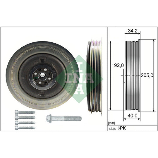 544 0504 20 Belt Pulley Set, crankshaft